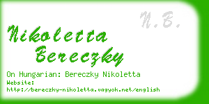 nikoletta bereczky business card